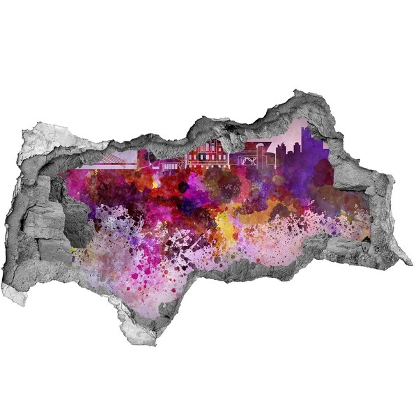 Samolepící díra nálepka Barevný pohled na město