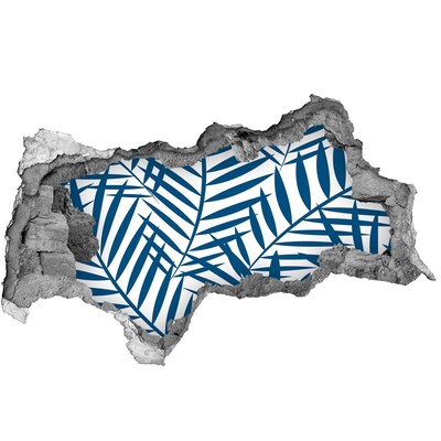 Fototapeta díra na zeď 3D Tropické listí v díře ve zdi
