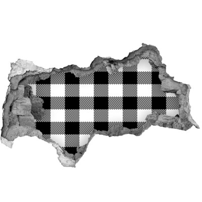 Samolepící díra nálepka Černobílá mříž