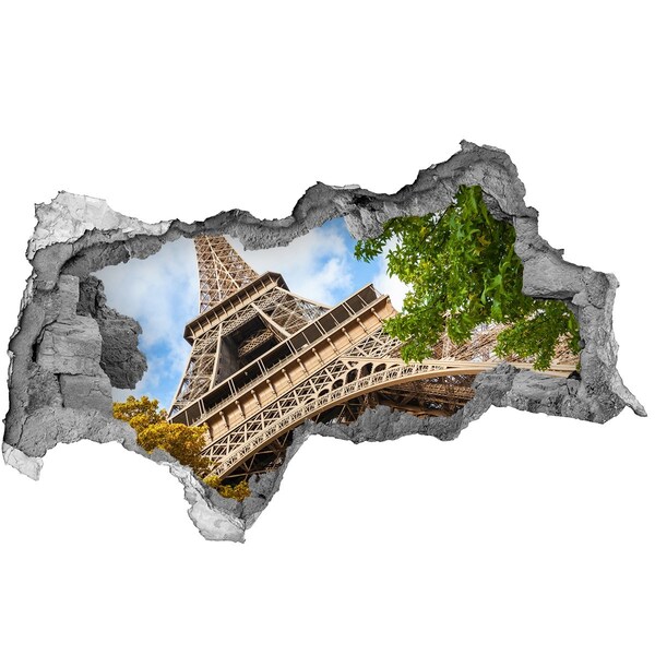 Samolepící díra nálepka Eiffelova věž v Paříži