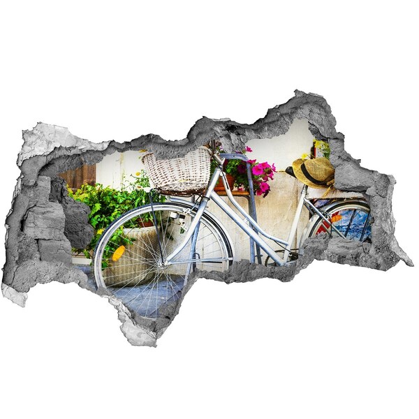 Fototapeta díra na zeď 3D Kolo v květinovém prostředí