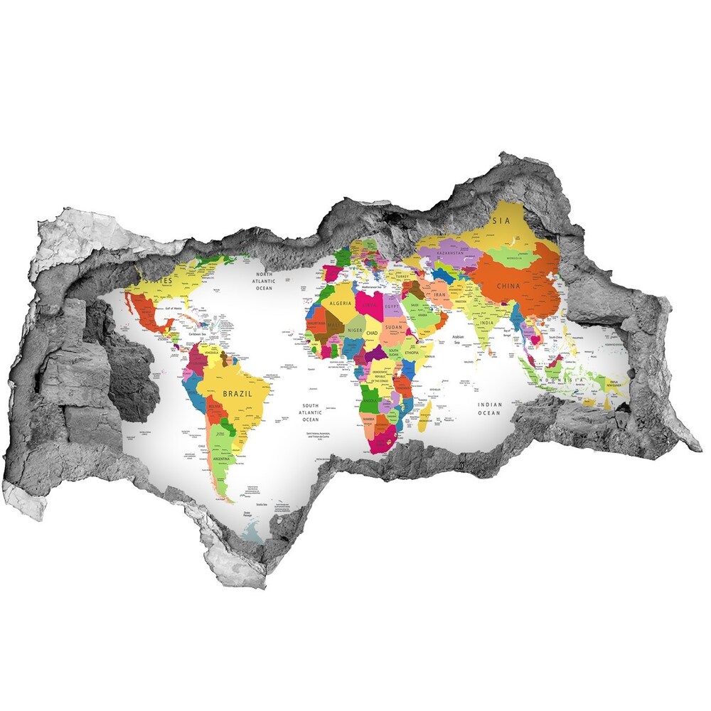 Fototapeta díra na zeď Mapa světa