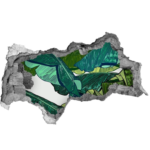 Fototapeta díra na zeď 3D Tropická zahrada s banánovými listy