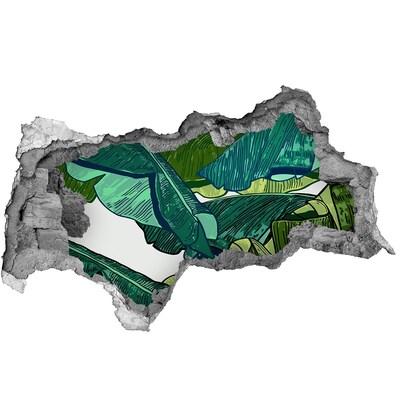 Fototapeta díra na zeď 3D Tropická zahrada s banánovými listy