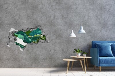 Fototapeta díra na zeď 3D Tropická zahrada s banánovými listy