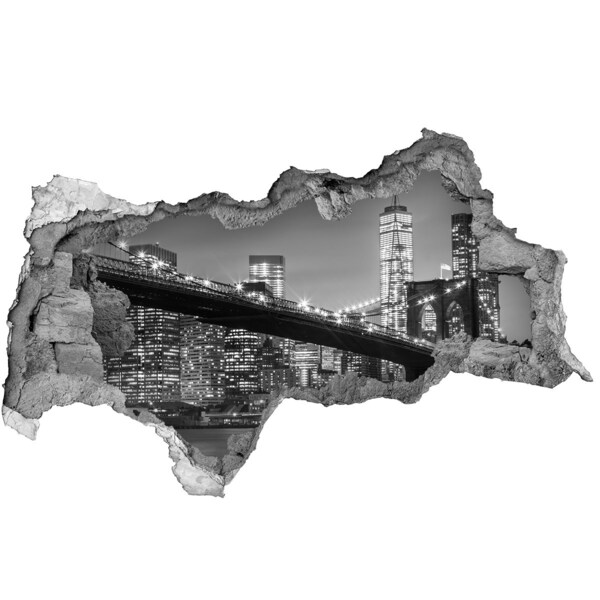 Nálepka 3D díra na zeď Newyorský most
