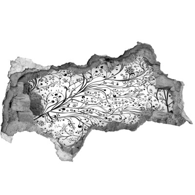 Díra 3D fototapeta nálepka Květinový vzor na zdi