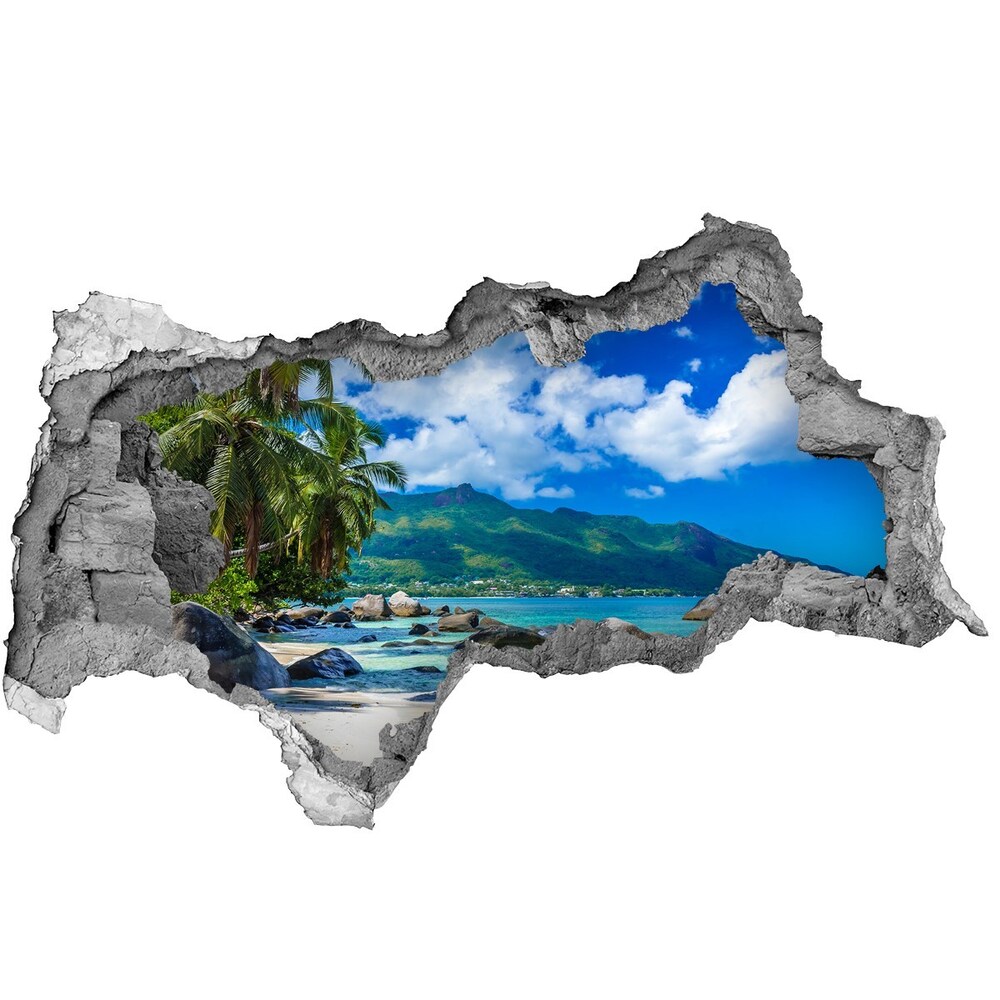 Díra 3D foto tapeta Seychely pláž