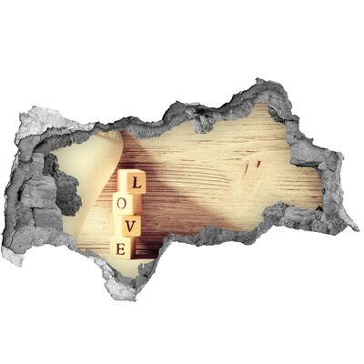 Samolepící nálepka Láska v rozbité zdi