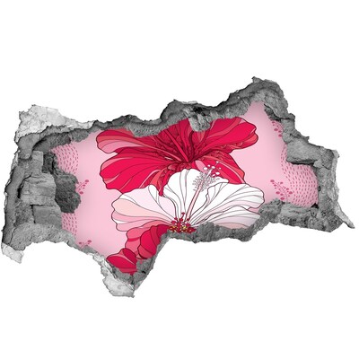 Nálepka 3D díra na zeď Květinový záblesk barev