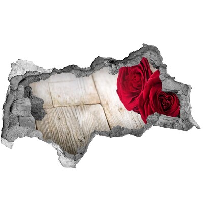 Nálepka 3D díra na zeď Růže v betonu