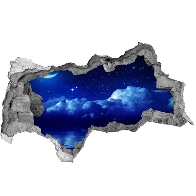 Nálepka 3D díra na zeď Noční obloha nad oceánem