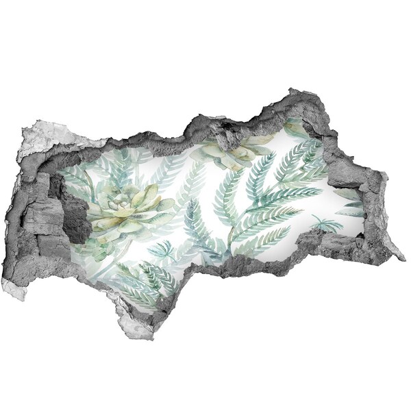 Nálepka 3D díra na zeď Zelená oáza v betonu