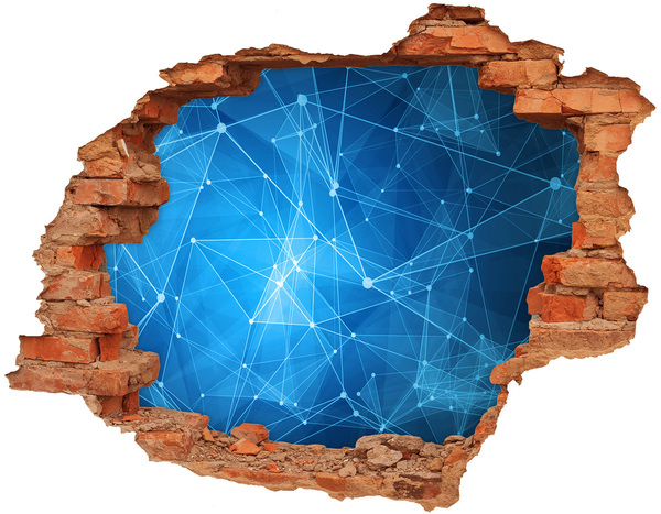 Samolepící díra na stěnu Digitální prostor za zdí