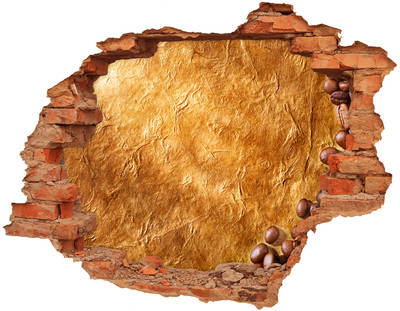 Nálepka 3D díra samolepící Zlatá díra ve zdi