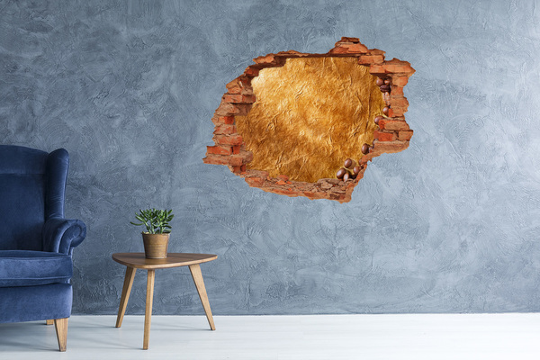 Nálepka 3D díra samolepící Zlatá díra ve zdi