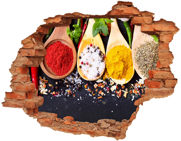 Nálepka 3D díra na zeď Ráj koření