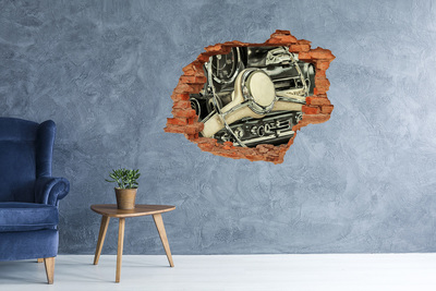 Foto fotografie díra na zeď Stylový kokpit klasického vozu