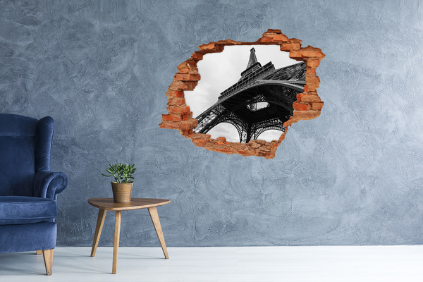 Fototapeta díra na zeď Eiffelova věž v monochromatickém prostředí