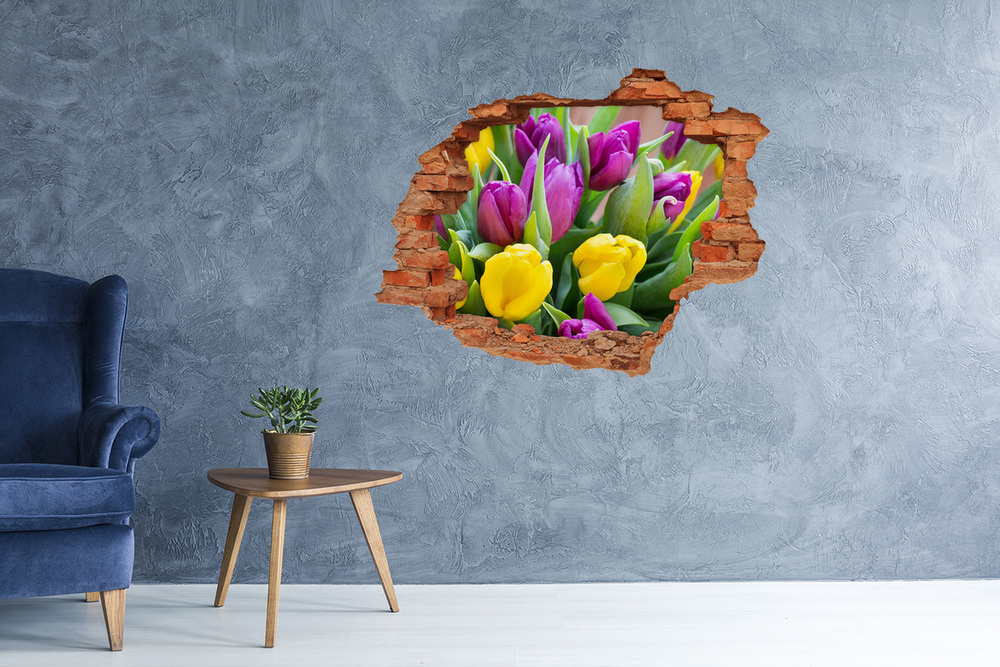 Samolepící nálepka na zeď Barevné tulipány