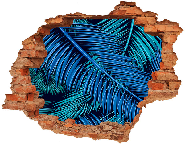 Nálepka 3D díra samolepící Tropická oáza s palmami