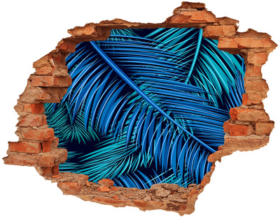 Nálepka 3D díra samolepící Tropická oáza s palmami