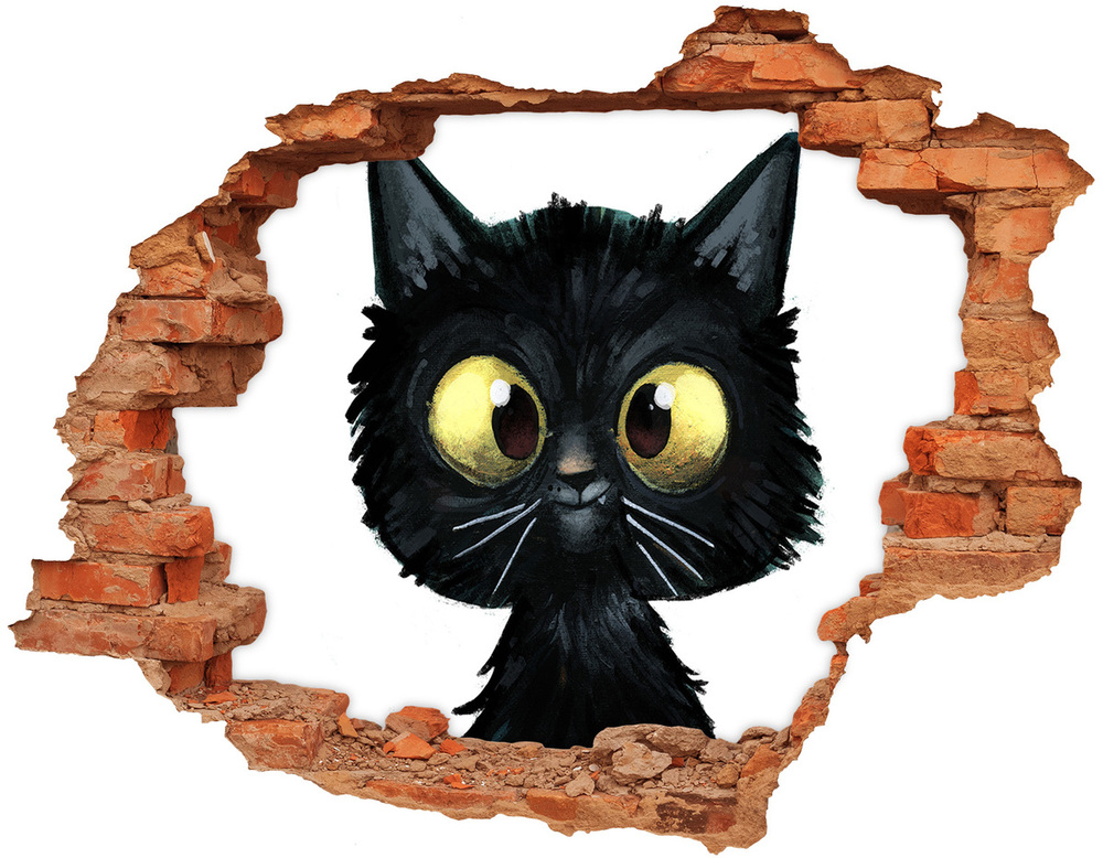 Fototapeta díra na zeď Ilustrace kočky