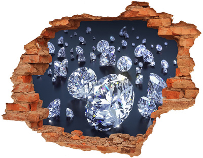 Samolepící díra na stěnu nálepka Diamanty