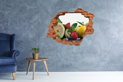 Nálepka 3D díra na zeď Ovoce a zelenina