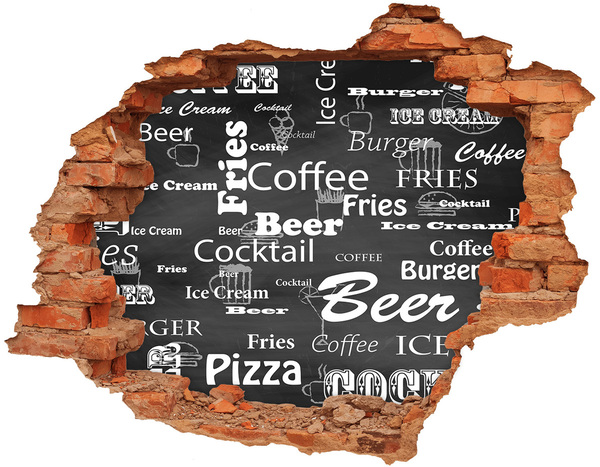 Fototapeta díra na zeď Kulinářský chaos v díře