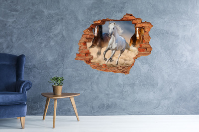 Díra 3D fototapeta nálepka Koně na poušti