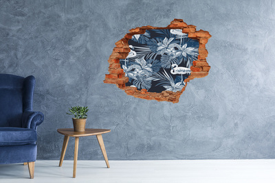 Díra 3D fototapeta nálepka Tropický ráj s plameňáky