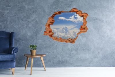 Samolepící díra na stěnu Obloha je plná mraků