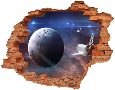 Foto fotografie díra na zeď Vesmírná cesta skrz díru ve zdi