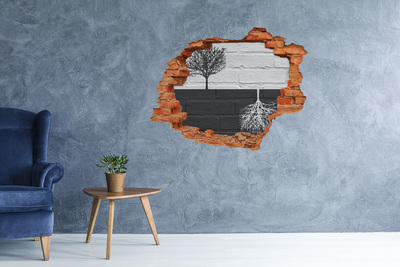 Díra 3D fototapeta nástěnná Strom s kořeny