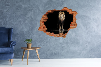 Díra 3D fototapeta na stěnu Portrét lva