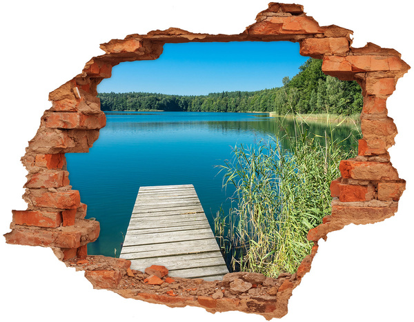Díra 3D ve zdi na stěnu Jezero v lese