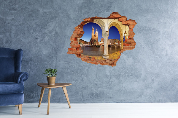 Fototapeta díra na zeď Hlavní náměstí v Krakově v noci