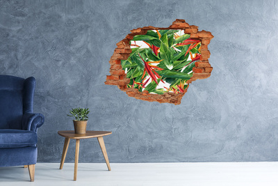 Nálepka 3D díra na zeď Tropický ráj za zdí