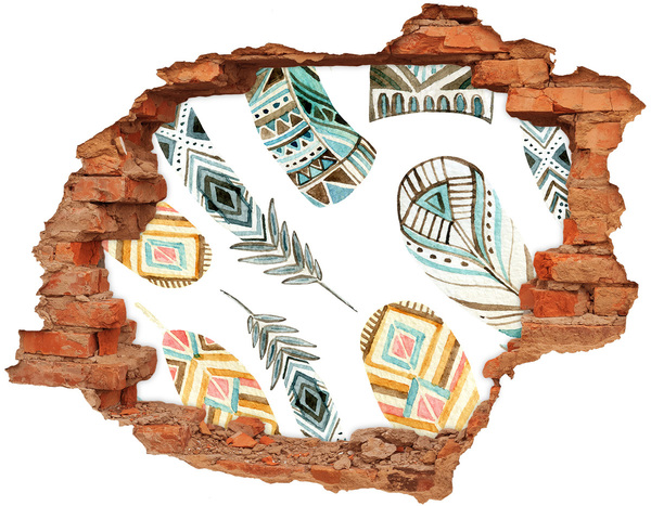 Fototapeta díra na zeď Exotické vzory díry ve zdi