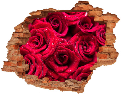 Samolepící nálepka na zeď Kapky na růžích