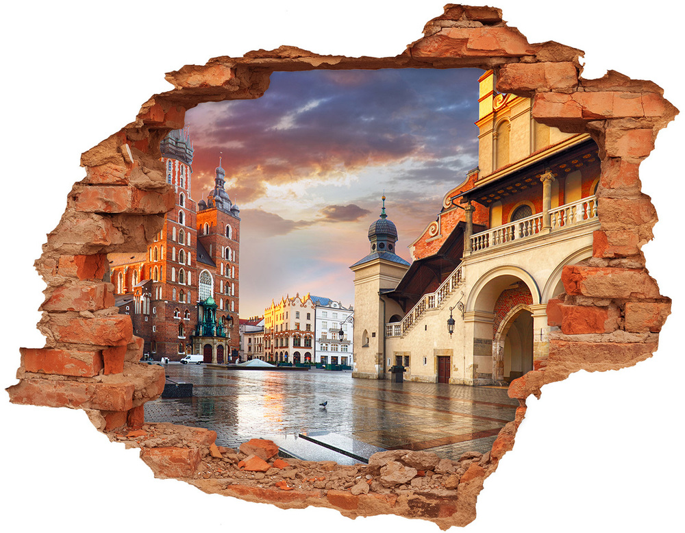Fototapeta díra na zeď 3D Krakov Polsko