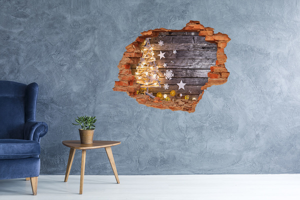 Samolepící nálepka Zimní krajina s vánočními ozdobami