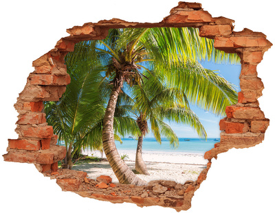 Díra 3D ve zdi na stěnu Tropická pláž