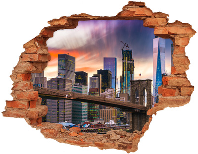 Fototapeta díra na zeď 3D Brooklynský most v New Yorku