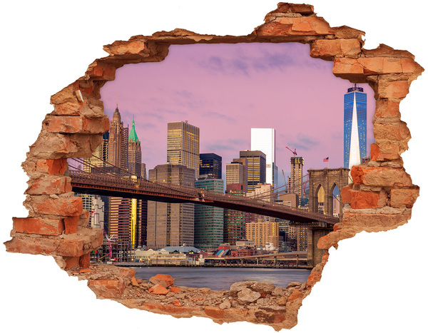 Fototapeta díra na zeď 3D Pohled na Brooklynský most v New Yorku