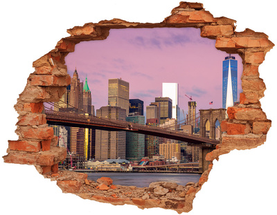 Fototapeta díra na zeď 3D Pohled na Brooklynský most v New Yorku