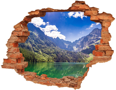 Díra 3D ve zdi nálepka Morské oko Tatry