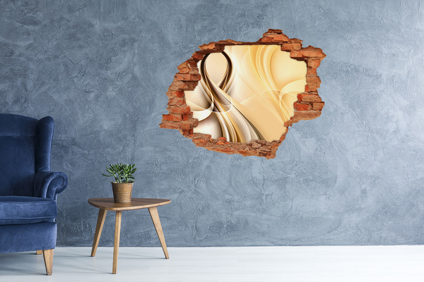 Díra 3D fototapeta nálepka Zlatá abstrakce v díře ve zdi