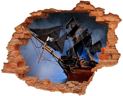 Foto fotografie díra na zeď Pirácká loď